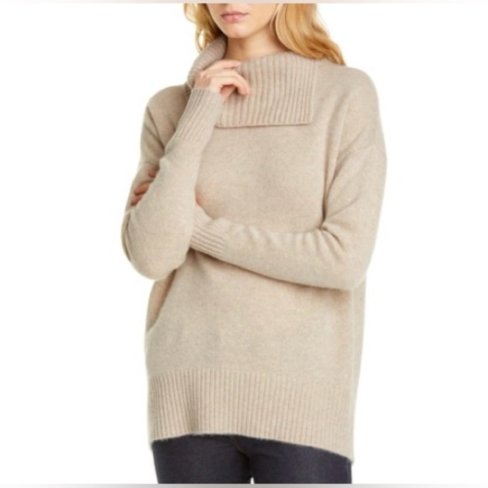 Nordstrom Signature Cashmere Pullover in Beige Size S